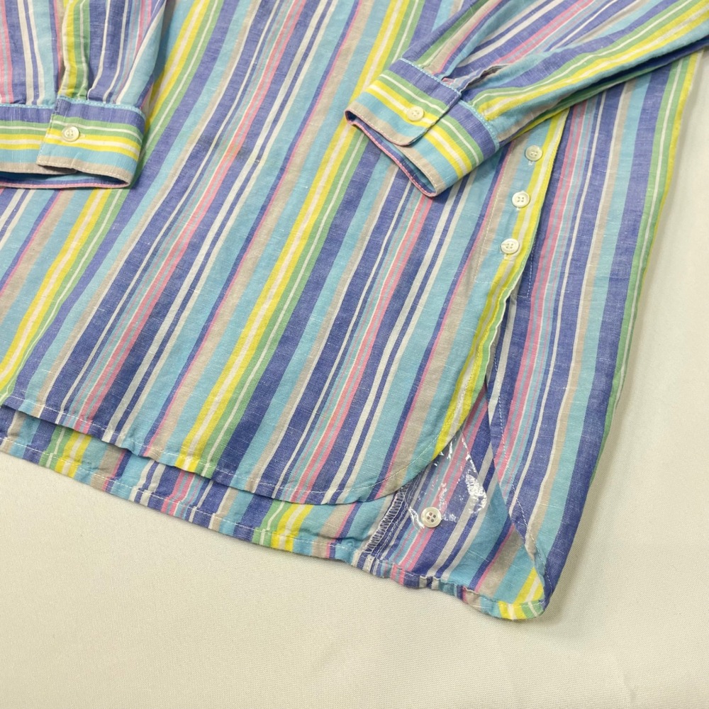 J Mclaughlin Fallon Linen Striped Pullover Button… - image 7